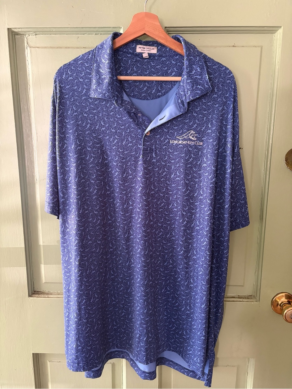 Peter Millar NEW Polo Mens xxl Golf Stretch Longboat Key hammerhead shark print
